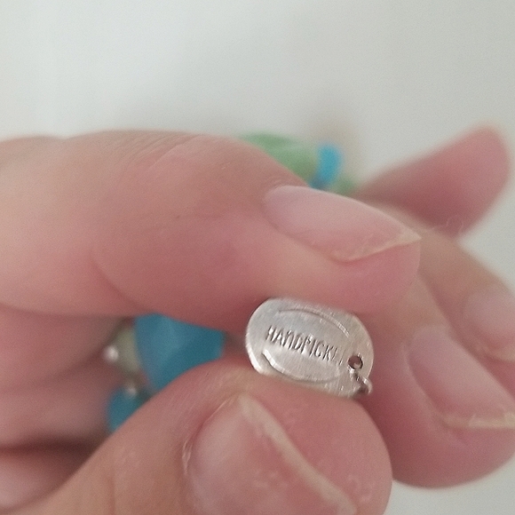 Blue & Green necklace. Wrapped in Sterling Silver. - Picture 4 of 4